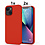 Ntech Hoesje Geschikt voor iPhone 12 Mini Soft Nano siliconen Gel Rood Hoesje Met 2X Glazen screenprotector