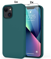 Ntech iPhone 12 Mini  Soft Nano siliconen Gel Donkergroen Hoesje