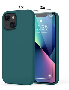 Ntech iPhone 12 Mini  Soft Nano siliconen Gel Donkergroen Hoesje