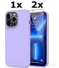 Ntech iPhone 12 Pro Max  Soft Nano siliconen Gel Lila Paars Hoesje