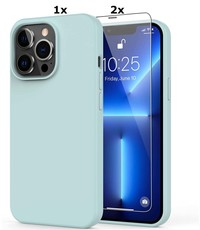 Ntech iPhone 12 Pro Max  Soft Nano siliconen Gel Mint Groen Hoesje