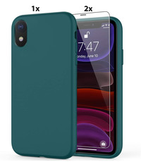 Ntech iPhone X / XS Soft Nano siliconen Gel Donkergroen Hoesje