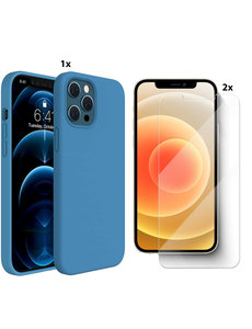 Ntech iPhone 12 Mini Soft Nano siliconen Gel Hemels Blauw Hoesje