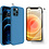Ntech Hoesje Geschikt voor iPhone 12 Mini Soft Nano siliconen Gel Hemels Blauw Hoesje Met 2X Glazen screenprotector