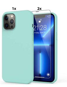 Ntech iPhone 12 mini Soft Nano siliconen Gel Turqoise Hoesje