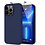 Ntech Hoesje Geschikt voor iPhone 12/12 Pro Soft Nano siliconen Gel Navy Blauw Hoesje Met 2X Glazen screenprotector