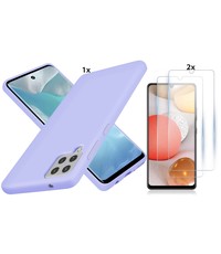 Ntech Samsung Galaxy A42 5G Hoesje Soft Nano Silicone Gel Lila Paars