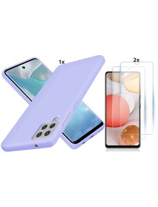 Ntech Samsung Galaxy A42 5G Hoesje Soft Nano Silicone Gel Lila Paars