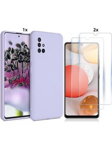 Ntech Samsung Galaxy A32 4G Hoesje Soft Nano Silicone Gel Lila Paars