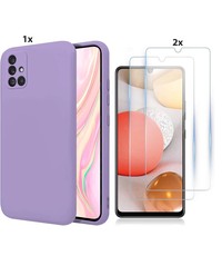 Ntech Samsung Galaxy A32 4G Hoesje Soft Nano Silicone Gel Lavendel Paars