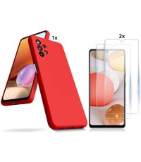 Ntech Samsung Galaxy A32 4G Hoesje Soft Nano Silicone Gel Rood Hoesje