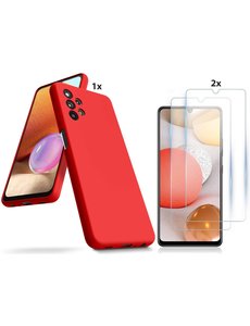 Ntech Samsung Galaxy A32 4G Hoesje Soft Nano Silicone Gel Rood Hoesje