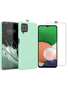 Ntech Samsung Galaxy A22 4G Hoesje Soft Nano Silicone Gel Turqoise