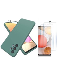 Ntech Samsung Galaxy A52 Hoesje Soft Nano Silicone Gel Donkergroen