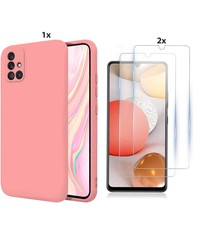 Ntech Samsung Galaxy A52 Hoesje Soft Nano Silicone Gel Roze