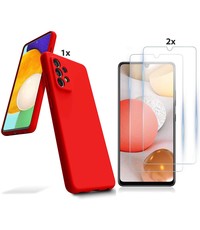 Ntech Samsung Galaxy A52 Hoesje Soft Nano Silicone Gel Rood Hoesje