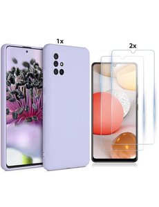 Ntech Samsung Galaxy A52 Hoesje Soft Nano Silicone Gel Lila Paars