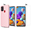 Ntech Hoesje Geschikt Voor Samsung Galaxy A21s Hoesje Soft Nano Silicone Backcover Gel Roze Met 2x Glazen Screenprotector