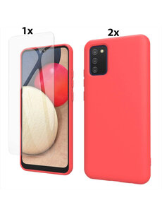 Ntech Samsung Galaxy A02s Hoesje Soft Nano Silicone Gel Rood Hoesje