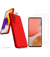 Ntech Samsung Galaxy A72 Hoesje Soft Nano Silicone Gel Rood Hoesje