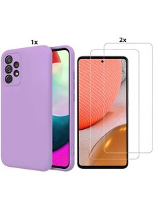 Ntech Samsung Galaxy A72 Hoesje Soft Nano Silicone Gel Lavendel Paars