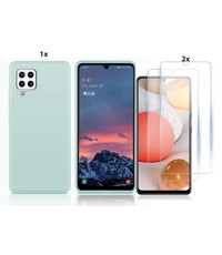 Ntech Samsung Galaxy A42 5G Hoesje Soft Nano Silicone Mint Green