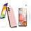 Ntech Hoesje Geschikt Voor Samsung Galaxy A51 Hoesje Soft Nano Silicone Backcover Gel Licht Roze Met 2x Glazen Screenprotector