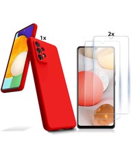 Ntech Samsung Galaxy A51 Hoesje Soft Nano Silicone Gel Rood Hoesje