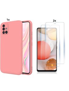 Ntech Samsung Galaxy A32 5G Hoesje Soft Nano Silicone Gel Roze