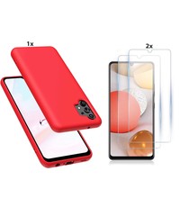 Ntech Samsung Galaxy A32 5G Hoesje Soft Nano Silicone Gel Rood Hoesje