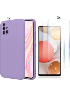 Ntech Samsung Galaxy A32 5G Hoesje Soft Nano Silicone Gel Lavendel Paars