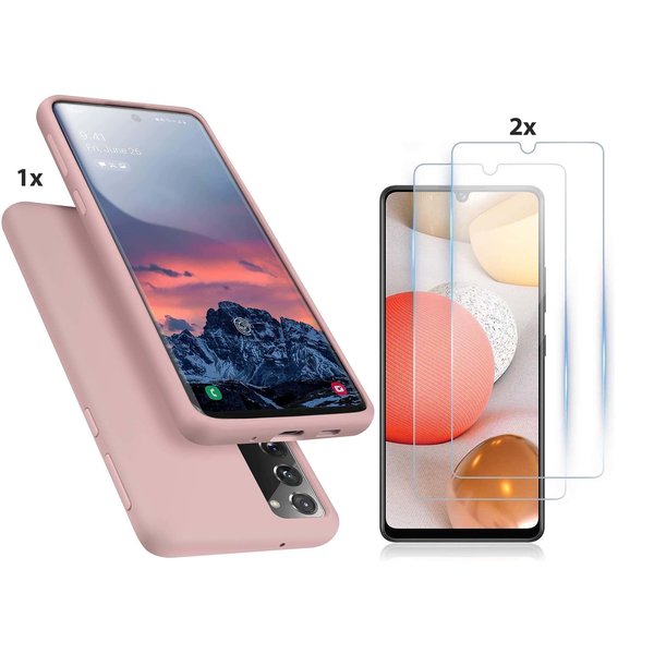 Ntech Hoesje Geschikt Voor Samsung Galaxy S20 Hoesje Soft Nano Silicone Backcover Gel Licht Roze Met 2x Glazen Screenprotector