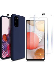 Ntech Samsung Galaxy S20 Hoesje Soft Nano Silicone Gel Navy Blauw