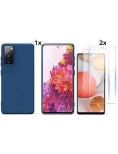 Ntech Samsung Galaxy S20 Hoesje Soft Nano Silicone Gel Donkerblauw Hoesje