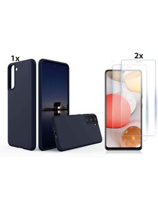 Ntech Samsung Galaxy S21 Ultra Hoesje Soft Nano Silicone Gel Navy Blauw