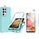 Ntech Hoesje Geschikt Voor Samsung Galaxy S21 Ultra Hoesje Soft Nano Silicone Backcover Gel Turqoise Met 2x Glazen Screenprotector