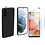 Ntech Hoesje Geschikt Voor Samsung Galaxy S21 Ultra Hoesje Soft Nano Silicone Backcover Gel Zwart Met 2x Glazen Screenprotector