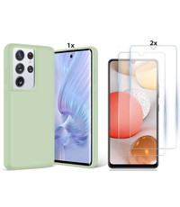 Ntech Samsung Galaxy S21 Ultra Hoesje Soft Nano Silicone Gel Thea Green Hoesje