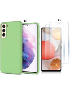 Ntech Samsung Galaxy S21 Hoesje Soft Nano Silicone Gel Thea Green Hoesje