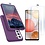 Ntech Hoesje Geschikt Voor Samsung Galaxy S21 Hoesje Soft Nano Silicone Backcover Gel Paars Met 2x Glazen Screenprotector