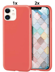 Ntech iPhone 11 Hoesje Soft Nano Silicone Gel Fluo Roze