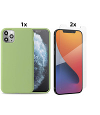 Ntech iPhone 11 Pro Hoesje Soft Nano Silicone Gel Mint Groen