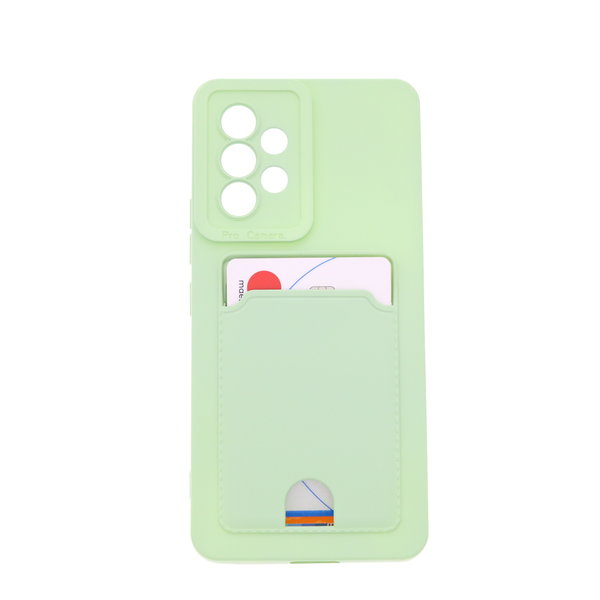 Ntech Samsung A53 Hoesje met pasjeshouder Groen - Samsung Galaxy A53 5G hoesje Soft silicone colour case met kaarthouder