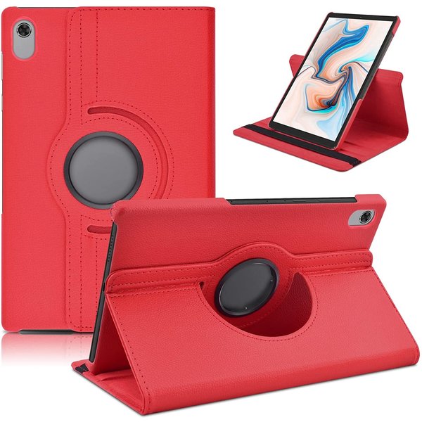 Ntech Hoesje geschikt voor Nokia T20 hoes boek case - 360° draaibare Hoes Kunstleer Rood - Hoesje geschikt voor Nokia T20 Hoesje - Hoesje geschikt voor Nokia T20 Case