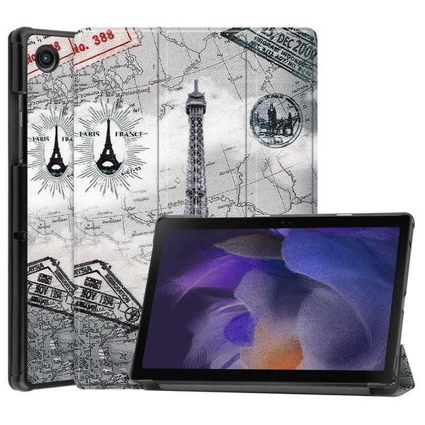 Ntech Hoes geschikt voor Samsung Galaxy Tab A8 – Samsung tab A8 (2021 / 2022) Trifold tablet hoes Eiffeltoren
