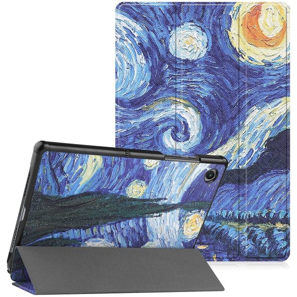 Ntech Hoes geschikt voor Samsung Galaxy Tab A8 – Samsung tab A8 (2021 / 2022) Trifold tablet hoes - Sterren print