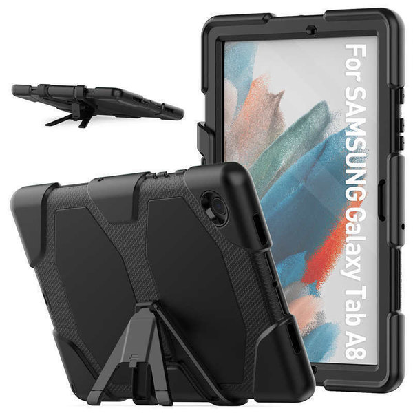 Ntech Samsung Tab A8 Hoes Extreme Robuuste Armor Case Hoesje Tablethoes - Samsung tab A8 screenprotector Ingebouwde Extreme protectie Army Backcover hoes