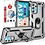 Ntech Samsung A53 Hoesje Anti-Shock Hybrid Armor hoesje Zliver - Samsung Galaxy A53 5G kickstand Ring houder TPU backcover hoesje - met screenprotector Galaxy A53 5G - 2 pack