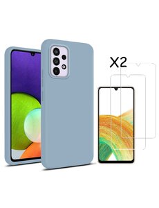 Ntech Samsung A33 hoesje silicone soft cover Licht Blauw