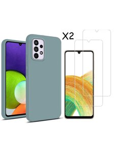 Ntech Samsung A33 hoesje silicone soft cover Mint Groen